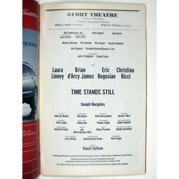Time Stands Still Playbill December 2010 Laura Linny Brian d'Arcy James Bogosian - Picture 4 of 8